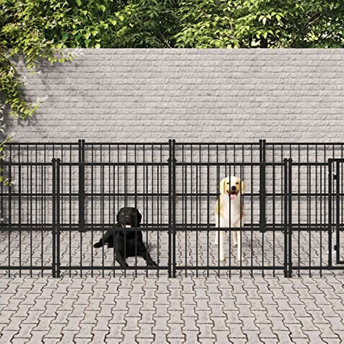 BaraSh Outdoor-Hundezwinger Dog House Outdoor Pet Comfort Katzengehege Hundeauslauf DraußEn Tiergehege Stahl 13,14 m² 3124603 von BaraSh
