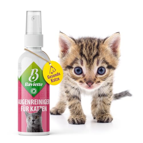 Baviette (NEU Premiumqualität Katzenpflege-Set: Probiotischer Tränenfleckentferner und Augenreiniger für Katzen, Ideal für tägliche Augenpflege, Sanfte Reinigung mit Augenpads (Augenpflege 100ml) von Baviette
