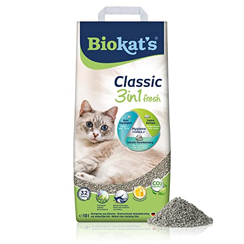 Biokat's Classic fresh 3in1 mit Frühlings-Duft - Klumpende Katzenstreu mit 3 unterschiedlichen Korngrößen - 1 Sack (1 x 10 L) von Biokat's