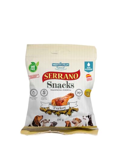 Serrano Mediterranean Natural Snacks für Hunde, 12 x 100 g (Vogel, 12 x 100 g) von CT-TRONICS