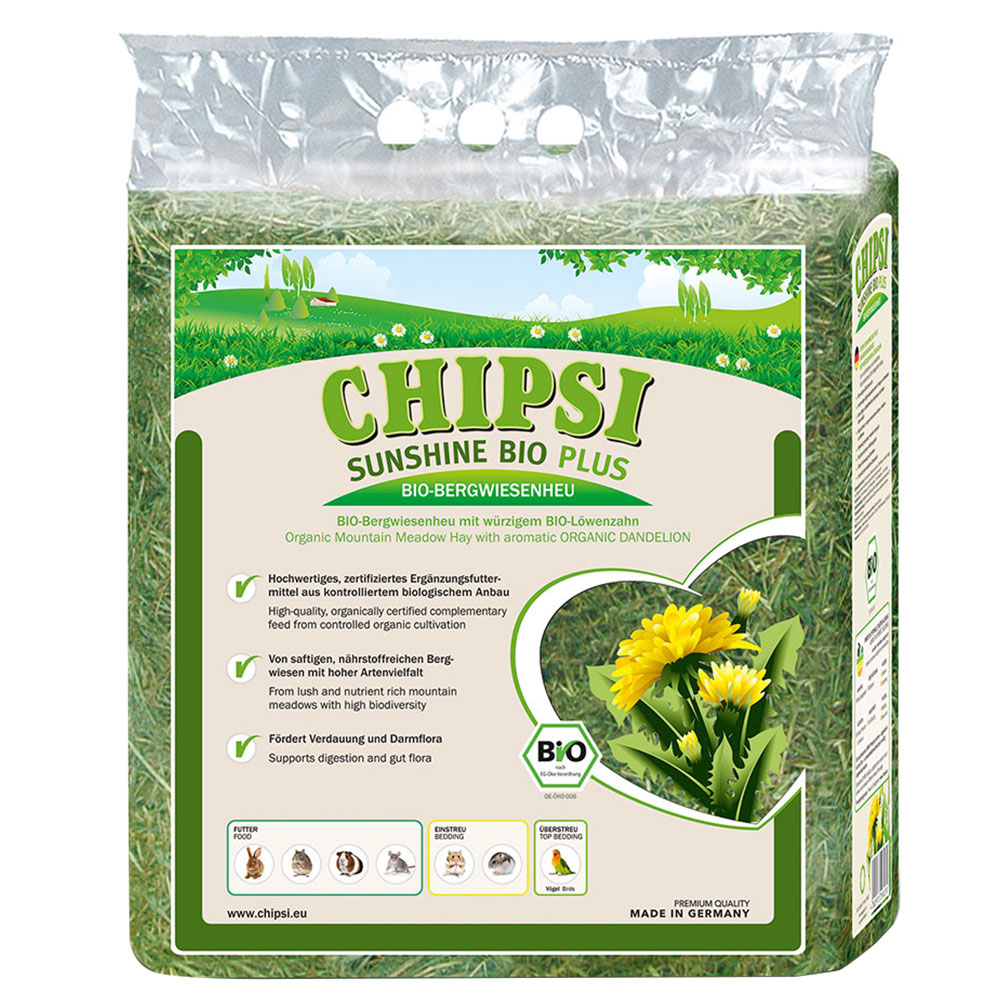 Chipsi Sunshine Bio Plus Bergwiesenheu - Bio Löwenzahn (600 g) von Chipsi