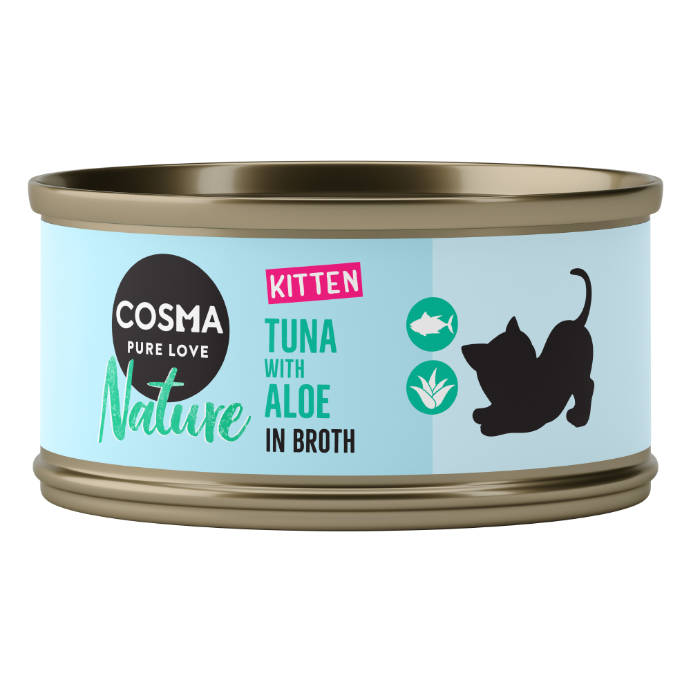 6 x 70 g Cosma Nature Kitten Nassfutter zum Sonderpreis! - Thunfisch & Aloe vera von Cosma