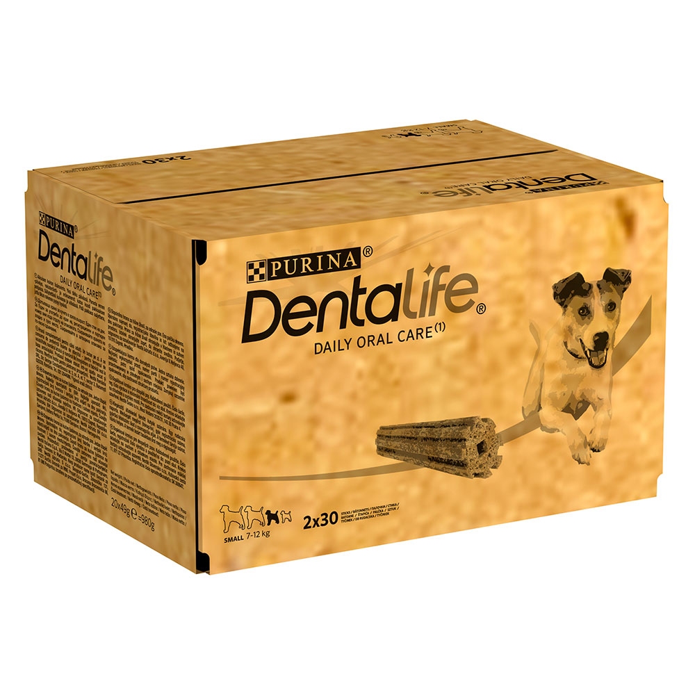 PURINA Dentalife Tägliche Zahnpflege-Snacks für kleine Hunde (7-12 kg) - 60 Sticks (20 x 49 g) von Dentalife