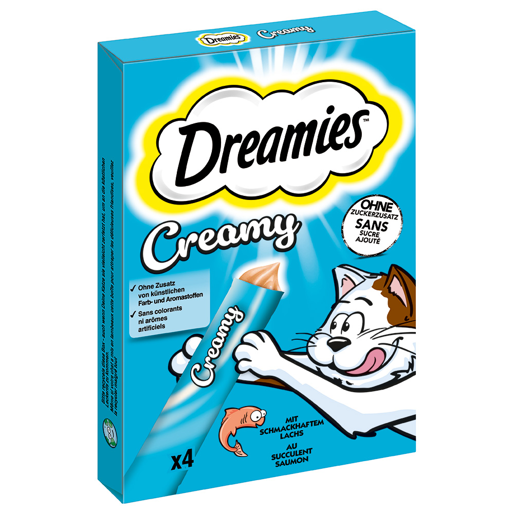 Dreamies Creamy Snacks - Sparpaket Lachs (44 x 10 g) von Dreamies