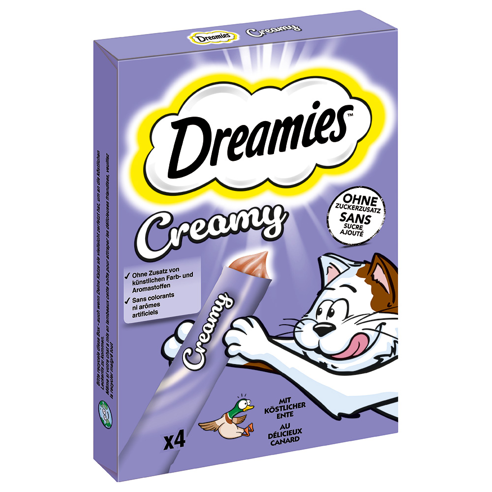 Dreamies Creamy Snacks - Sparpaket Ente (44 x 10 g) von Dreamies