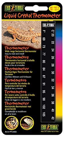 Exo Terra Liquid Crystal Thermometer, Digitalthermometer für Terrarien, Vivarien oder Aquarien, Anbringung innerhalb oder außerhalb möglich von Exo Terra