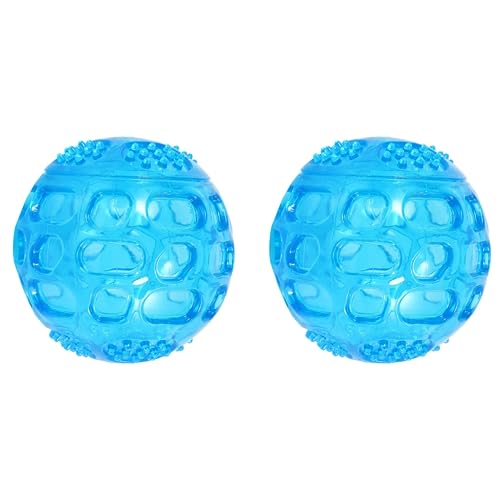 Fegtrty 2X Hündchen Quietschendes Ballspielzeug [Meteorites Bouncy Series] Bissfester Squeeze Chew für Aggressive Chewers [Ungiftiger Weichgummi], Niedlicher Kristall-Ball-Design von Fegtrty