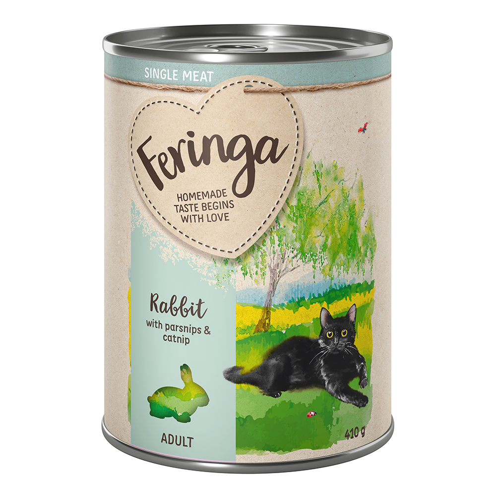 Feringa 1 x 400g Einzeldosen zum Probieren Single Meat - Kaninchen mit Pastinake & Katzenminze von Feringa