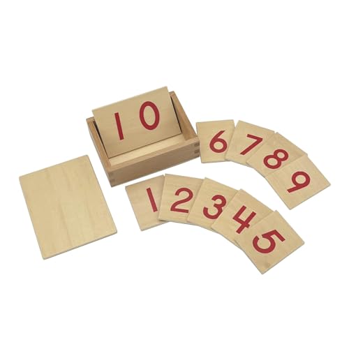 Folpus Zahlenkarten aus Holz, Zahlenkarten, Montessori-Materialien, Safe-10 Lernkarten, Mathe-Zahlenkarten für Jungen, die Zahlen Lernen von Folpus
