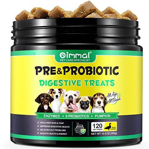HRAMEX Hunde Probiotika als Leckerli(Entenaroma 120PCS),Hund Darmflora aufbauen,saisonale Allergien,aufgeregter Magen Linderung verbessern die Verdauung,leckere Snacks(300g) von HRAMEX