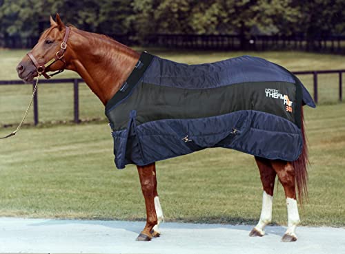 Horses Decke Thermo Hot 300 g Blau/Schwarz 162 cm, hervorragende Verarbeitung, nützlich zum Schutz des Pferdes vor Temperaturschwankungen, Regen und Insekten von Horses