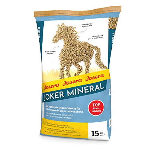 JOSERA Joker Mineral (1 x 15 kg) | Premium Pferdefutter für alle Rassen in jeder Lebensphase | optimale Gesamtlösung | starke Knochen & Gelenke | Mineralfutter Pferde | 1er Pack von Josera