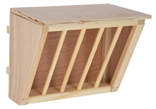 Kerbl Heuraufe aus Holz mit Sitzbrett für Stall/Auslauf, Für Kaninchen/Hasen/Meerschweinchen/Nager, 25 x 17 x 20 cm von Kerbl Pet