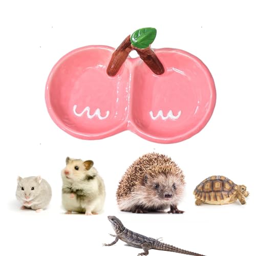 KnocKconK Hamster Futternapf, Rosa Keramik Fruchtform Wassernapf für Meerschweinchen, Futter- & Wasserschalen für Kleintiere, Keramik Fütterung Trinkschale für Rennmäuse Frettchen Syrische Chinchilla von KnocKconK