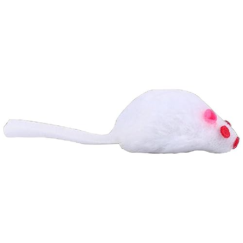 Rassel Maus Spielzeug Für Haustier Für Katze Weicher Plüsch Zum Spielen Fangen Kätzchen Interaktive Mäuse Spielzeug Für Indoor Katzen Weiß / von Lamala