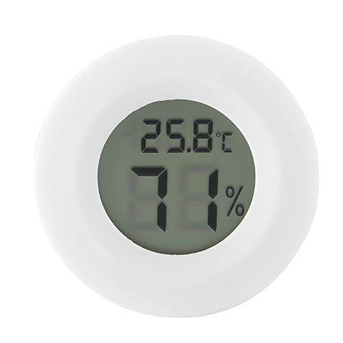 LiebeWH Mini Digital LCD Thermometer Hygrometer Terrarium Thermometer Hygrometer Runde Form Temperatur Feuchtigkeitsmesser für Reptilien (Weiss) von LiebeWH