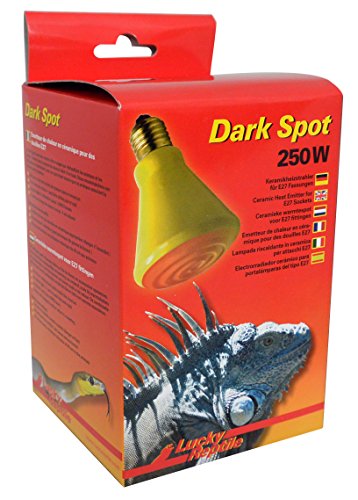 Lucky Reptile Dark Spot - 250 W Keramik Heizstrahler für E27 Fassungen - Terrarium Heizlampe mit Infrarot Strahlung - Dunkelstrahler zum Heizen von großen Terrarien - Wärmelampe für Tiere von Lucky Reptile