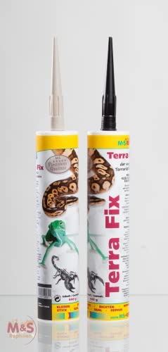 M&S Reptilien Terra Fix - 290ml Kartusche - Farbe: schwarz (ehem. Terra Bond) Kartusche MIT Kartuschenpresse von M&S Reptilien