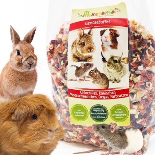 Mixerama Gemüsebuffet - artgerechtes getreidefreies Futter für Ratten, Mäuse, Kaninchen, Meerschweinchen, Sittiche und Papageien von Mixerama