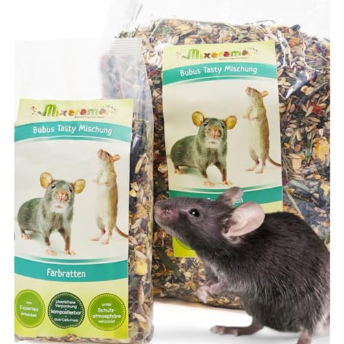Mixerama Farbratten Bubus Tasty Mischung - artgerechtes natürliches Rattenfutter ohne Pellets - Alleinfutter von Mixerama