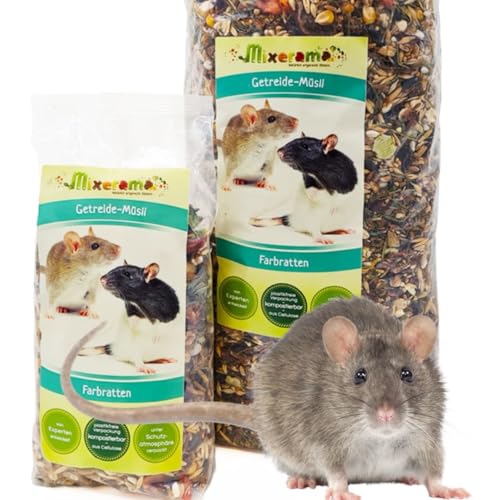 Mixerama Farbratten Getreide-Müsli - artgerechtes natürliches Rattenfutter ohne Pellets - Alleinfutter von Mixerama