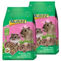 MultiFit Nagerfutter für Maus, Rennmaus und Zwerghamster 2x2,5 kg von MultiFit