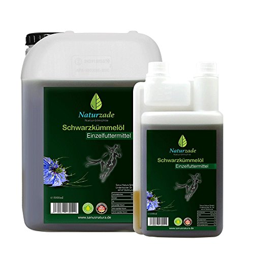 Naturzade Schwarzkümmelöl Einzelfuttermittel Pferde/Hunde, 4 Liter, kaltgepresst, direkt vom Hersteller von Naturzade
