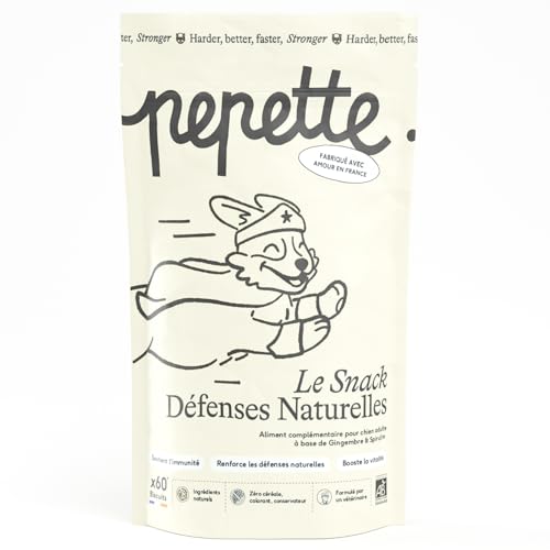 Pepette - Nahrungsergänzungsmittel für Hunde – natürliche Immunität für Hunde ohne Getreide – natürlicher Abwehr-Snack auf Basis von Ingwer und Spirulina für Hunde von PEPETTE
