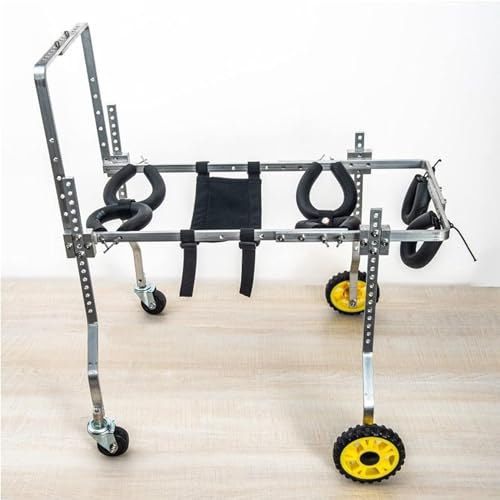 PJDDP Verstellbarer 4-Rad-Hunderollstuhl, Tierübungsräder, für Hunde Katzen mit behinderten Hinterbeinen, Hilfswerkzeug zum Gehen für Haustiere, leicht, einfach zu montieren,XXS von PJDDP