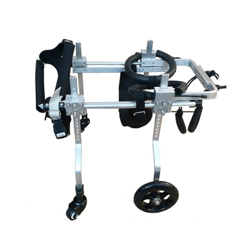 POOLPO Hunderollstuhl für Hinterbeine, 4-Rad-Haustierrollstuhl, Verstellbarer Rollstuhl für Hunde mit Behinderten Hinterbeinen Beim Gehen, Einfache Montage (Size : XS) von POOLPO