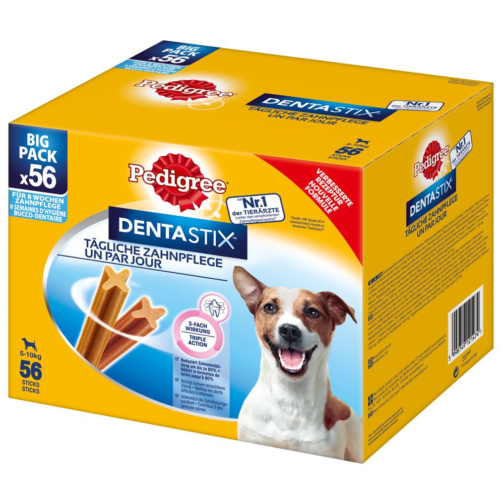 Sparpaket! 168 x Pedigree DentaStix Tägliche Zahnpflege / Fresh - Dentastix x 112 + Dentastix Fresh x 56 - für kleine Hunde (5-10 kg) von Pedigree