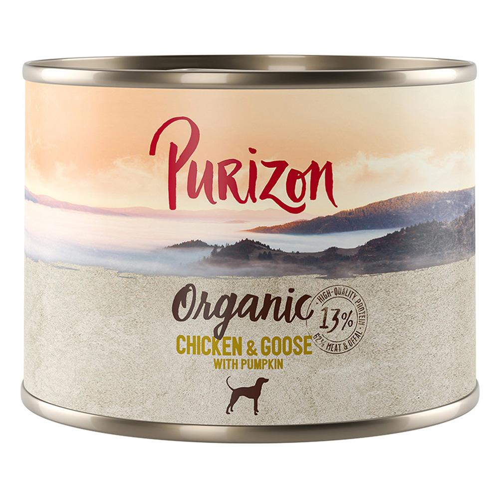 Sparpaket Purizon 24 x 140g/200g/300 g zum Sonderpreis - Purizon Organic Huhn und Gans mit Kürbis 200g von Purizon