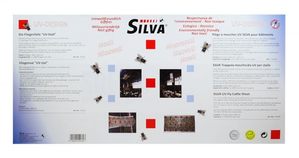 SILVA® 6x Fliegenfalle UV-STALL 60x30cm, Fliegenfänger zur Fliegenb... von SILVA