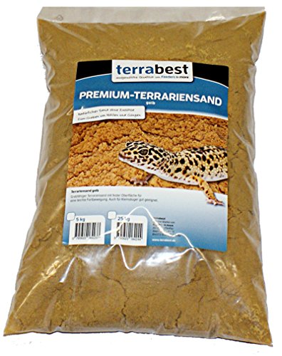 Premium Terrariensand gelb 5 kg grabfähig Bodengrund Terrarium Terrariensand von Terrabest