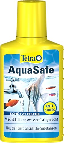 Tetra AquaSafe - Qualitäts-Wasseraufbereiter für fischgerechtes und naturnahes Aquariumwasser, neutralisiert fischschädliche Stoffe im Leitungswasser, 100 ml Flasche von Tetra
