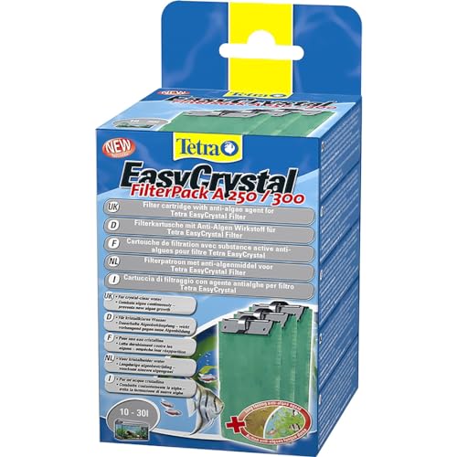 Tetra EasyCrystal Filter Pack A250/300, Filtermaterial mit AlgoStop Depot Anti-Algenwirkstoff, geeignet für Aquarien von 10 bis 30 Liter, 3er pack, grau von Tetra