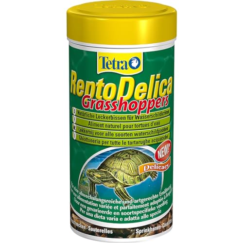 Tetra ReptoDelica Grasshoppers Schildkröten-Futter - Naturfutter aus getrockneten Heuschrecken, 250 ml Dose von Tetra