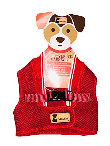 The Dog Walker Company Reflektor Accent Harness | Medium 6,8–9 kg (rot mit weißem Rand) von The Dog Walker Company