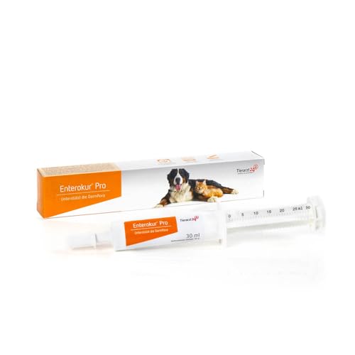 Tierarzt24 ENTEROKUR PRO unterstützt den Aufbau der Darmflora und stärkt so das Immunsystem von Hunden & Katzen - Mit Probiotika, Präbiotika und Bentonit - 30 ml von Tierarzt24