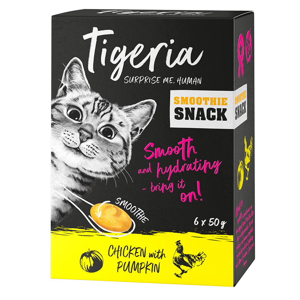 Tigeria Smoothie Snack 6 x 50 g - Huhn mit Kürbis von Tigeria