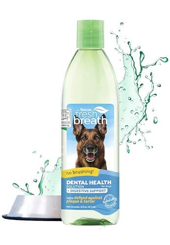 TropiClean Atemerfrischer für Hunde - Mundpflege-Wasserzusatz für Hunde, Katzen I Ohne Bürsten I Bekämpft Plaque und Zahnstein bei Haustieren I Mit Probiotika zur Verdauungsunterstützung - 473 ml von Tropiclean
