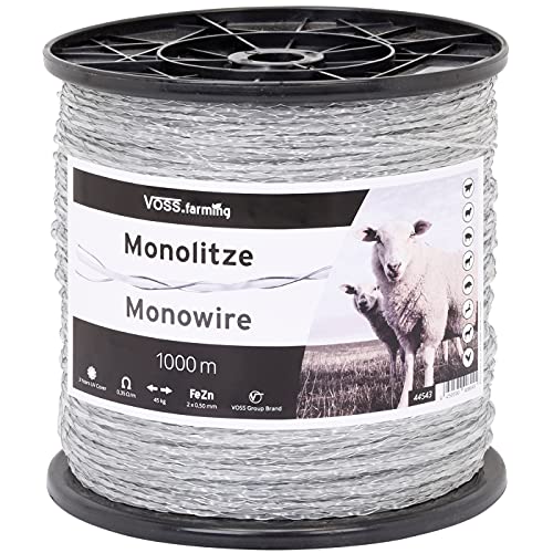 Monolitze Polydraht transparent – Länge wählbar - für Weidezaun Litze Elektrozaun – besonders geeignet für Lange und schwierige Einzäunungen – für Schaf Rind und Ziege von VOSS.farming