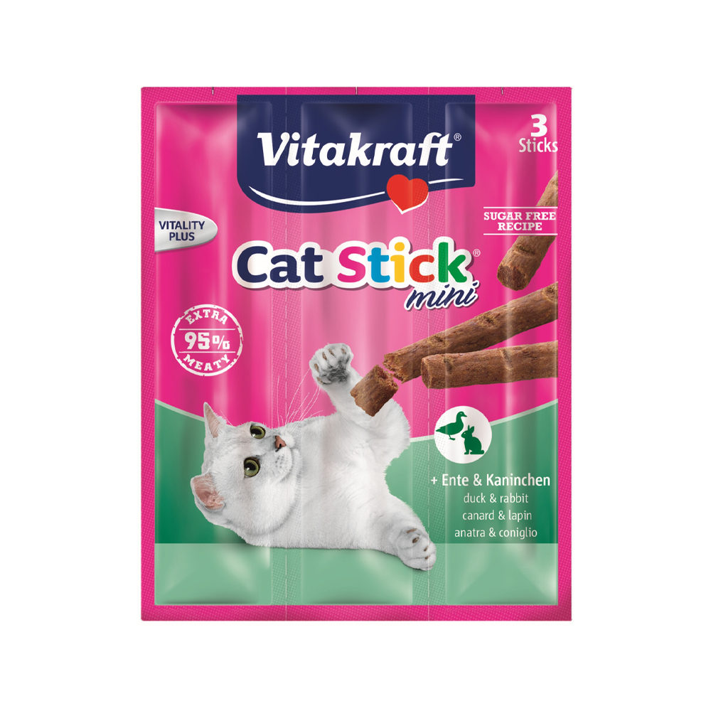 Vitakraft Cat Stick Mini - Ente & Kaninchen - 3 Stöcke von Vitakraft