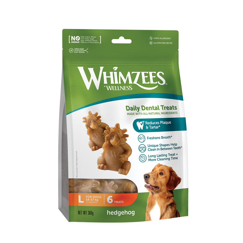 Whimzees by Wellness Hedgehog Snack - Sparpaket: 2 x Größe L von Whimzees
