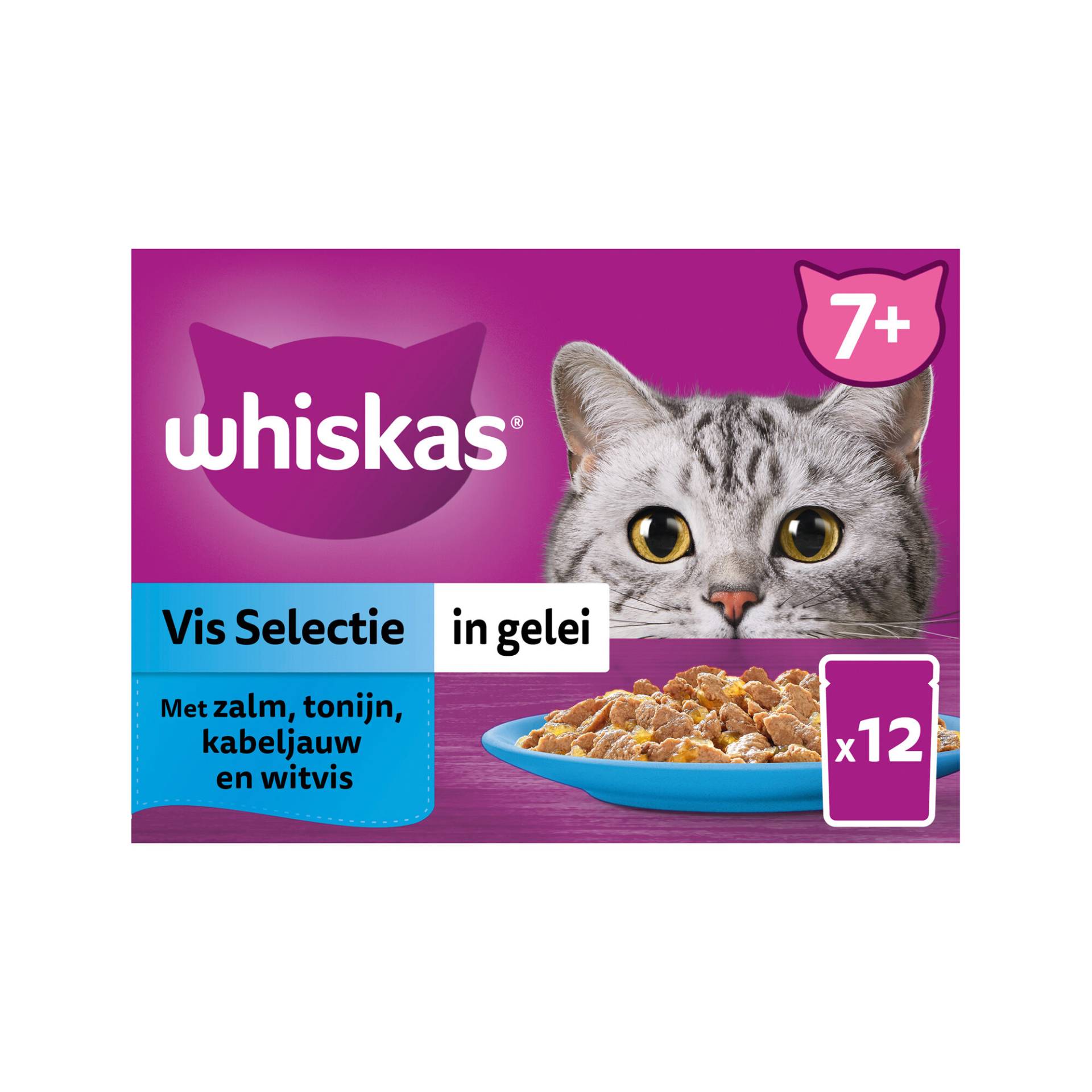 Whiskas 7+ Nassfutter - Auswahl in Gelee - Fisch - 24 x 85 g von Whiskas