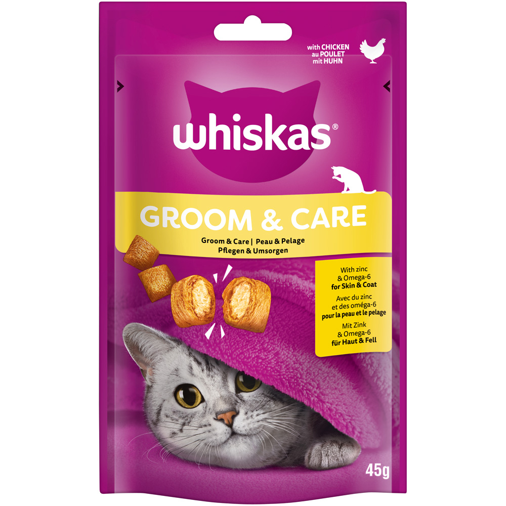 Whiskas Snacks Groom & Care - Huhn (8 x 45 g) von Whiskas