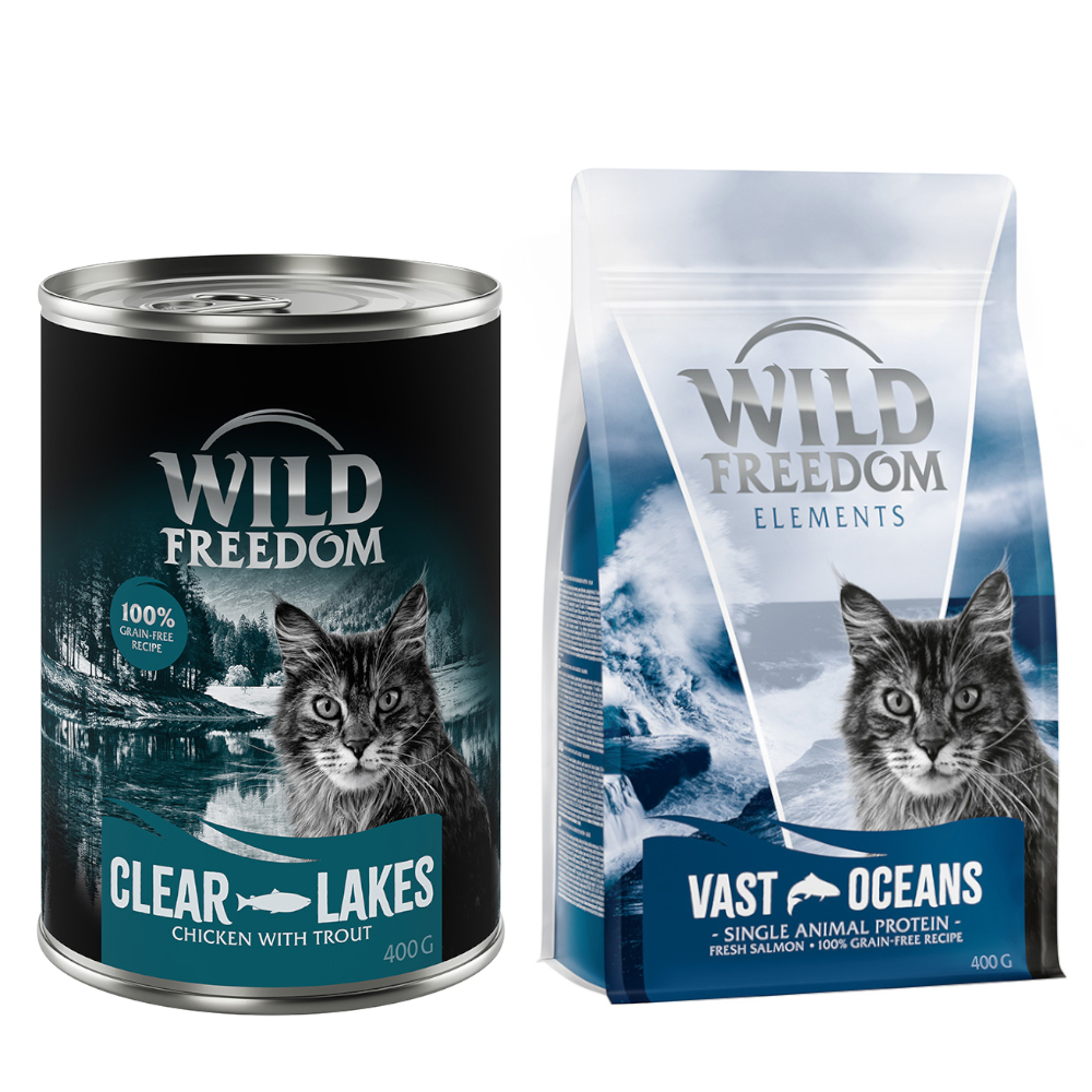 12 x 400 g Wild Freedom Nassfutter + 400 g Trockenfutter zum Sonderpreis! - Clear Lakes - Forelle & Huhn von Wild Freedom