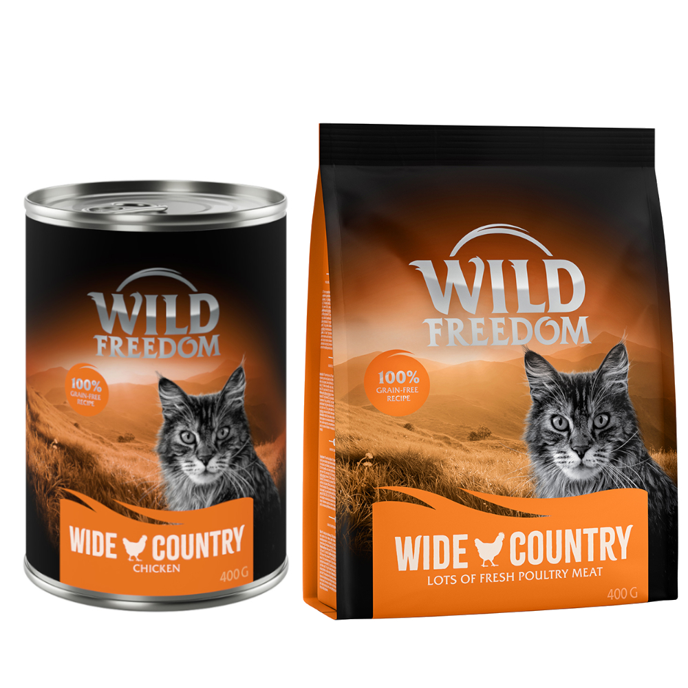 12 x 400 g Wild Freedom Nassfutter + 400 g Trockenfutter zum Sonderpreis! - Wide Country - Huhn pur von Wild Freedom
