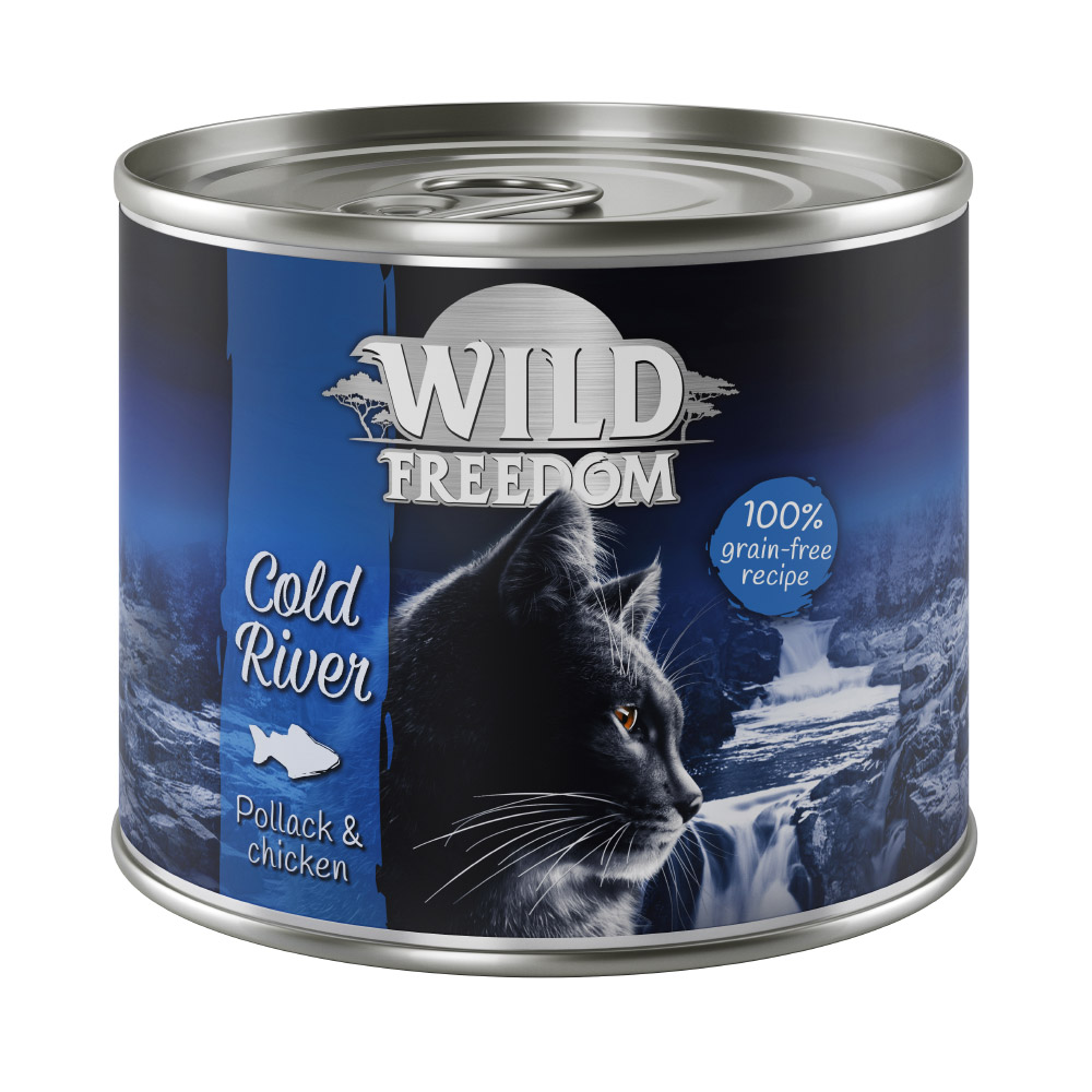 Wild Freedom Probierpaket: 400 g Trockenfutter + 6 x 200  /  70 g Nassfutter - Adult Cold River Lachs + gemischtes Paket 6 x 200 g von Wild Freedom