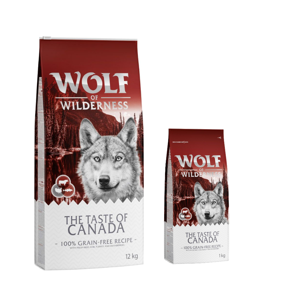 12 + 2 kg gratis! 14 kg Wolf of Wilderness Trockenfutter - Canadian Woodlands - Rind, Kabeljau & Truthahn von Wolf of Wilderness